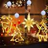 LXWINNER Set di 4 luci a LED con ventose, luci a LED, per finestre, a batteria, con ventose, per Natale, balcone, feste