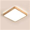 YYUTLUO Plafoniera LED in Legno, Lampada Quadrata in Legno Naturale con Bagliore Superiore 360°| Bianco naturale 4500K 18W 1600lm| Soggiorno Cucina Sala Pranzo Corridoio Casa Ufficio Cameretta(Ø30cm)