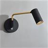 Ouglres Lampada Da Parete Con Interruttore, Nero Opaco E Oro, Paralume Girevole, Braccio Lungo 180° Vintage, Per Camera Da Letto, Attacco G10, 1 Pezzo