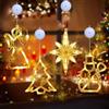 LXWINNER Set di 4 luci a LED con ventose, luci a LED, per finestre, a batteria, con ventose, per Natale, balcone, feste