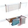 foxydry Stendino da Balcone Ribaltabile, Stendibiancheria da Ringhiera Esterno Resistente in Acciaio inox e alluminio Duo, per terrazzi, balconi e ringhiere - Lunghezza 118 cm (Corten, 118 cm)