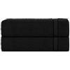 Sweet Needle, asciugamano da bagno super morbido 580 g/mq, 100% cotone ringspun assorbente con bordini in rayon, 100% cotone, Nero, Bath Towel - 2 Pack