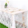 ShinyBeauty Tovaglia in Merletto Bianco 60x120 Pollici, Tovaglie in Merletto Rettangolari con Motivi Floreali per Copertura del Tavolo, Sovrapposizione per Pranzi all'Aperto, Classica Tovaglia in Lino