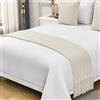 QFWMCW Modern Hotel Bed Runners Sciarpe Tinta Unita Morbida Biancheria Da Letto Sciarpa Protezione Per Maglieria Coperta Da Letto Con Nappe Non Sbiadisce Asciugamano Da Coda Decorazione Per Singola Doppia