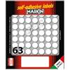 MARKIN Etichette adesive tonde - in carta - permanenti - diametro 14 mm - 63 et-fg - 10 fogli - bianco - Markin (unità vendita 1 pz.)