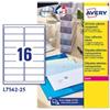 AVERY Etichette adesive L7562 - in poliestere - laser - permanenti - 99,1 x 34 mm - 16 et-fg - 25 fogli - trasparente - Avery (unità vendita 1 pz.)