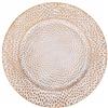 Villa d'Este Home Tivoli Set 6 Sottopiatto Ø 33 cm, decoro martellato bianco e oro, Drop