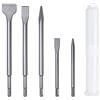 flintronic Set di 5 scalpelli SDS Plus, 2scalpello a punta e 3 piatti, grande strumento di perforazione per calcestruzzo e piastrelle