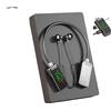 Hikaka Auricolari per streaming live con scheda audio wireless, auricolari per trasmissione Bluetooth e editing audio, cuffie Bluetooth impermeabili con archetto da collo wireless con display (nero)