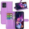 JIUNINE Cover per Motorola Moto G54 5G, Custodia Portafoglio Libro in Pelle Sintetica Antiurto Cover Flip Case con Slot per Schede, Fibbia Magnetica Compatibile con Motorola Moto G54 5G, Viola