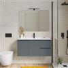 DEGHI Mobile bagno sospeso 100 cm con doppia anta e doppio cassetto carta da zucchero - Compact