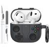AhaStyle AirPods 4 Custodia Cover con Kit Pulizia Retro Handheld Game Console Design per AirPods 4a Generazione Custodia Morbida Pelle Protettiva in Silicone per Apple AirPods4 2024 Custodia Ricarica