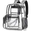 SPEEDEVE Zaino in PVC Trasparente per Lavoro Palestra Escursionismo Viaggio,Grigio,M