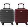 Flight Knight Set Of 2 Lightweight 4 Wheel ABS Hard Case Suitcases Cabin Carry On Hand Luggage Approved For Over 35 Airlines Including easyJet, Maximum Size For KLM & Air France 55x35x25cm
