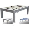 NG BILIARDI - Biliardo Giunone 226 cm - Tavolo da Pranzo/Ping Pong, Panno color Panna, Completo di Accessori e Facile Montaggio