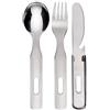 GRÄWE® - Set di posate da campeggio, 3 pezzi, posate da campeggio in acciaio inox, set per esterni (1 coltello, 1 forchetta, 1 cucchiaio)