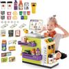 deAO 2 in 1 Supermercato e Macchina da Caffè per Bambini, Giocattoli del Registratore di Cassa Scanner, Supermercato Giocattolo per Bambini, Luci e Suoni, Giochi di Ruolo Regalo per Bambina, Verde