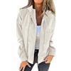 shownicer Cappotto Donna Manica Lunga Cappotti con Cappuccio Caldo Giacca Cardigan Casual Zip Felpa Velluto a Coste Cappotto con Tasche Autunno Inverno A Bianco S