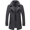 pdodo Cappotto da uomo, in lana invernale, corto, vestibilità normale, da uomo, per lavoro, tempo libero, invernale, con risvolto, casual, in cashmere, Nero , L