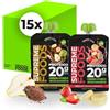 Cuore di Frutta Supreme foods Frullato proteico vegetale biologico Gusti assortiti: Banana fragola + Pera, banana e cacao - 165 g - confezione da 15