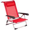 Bo-Camp Red Mountain, Sedia a Sdraio da Spiaggia Deluxe in Alluminio, Unisex, Aluminium Deluxe, Red