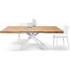 PAZZO DESIGN Tavolo Allungabile Tania, Gambe Tubolari Incrociate Menego Bianche, Made in Italy, Color Rovere Rustico, 180 x 90 x 74 - Id_2308MB