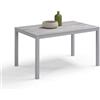 REDÒKASA Tavolo da pranzo allungabile 130x80 modello GIOTTO MADE IN ITALY con allunga laterale 40 cm per sala da pranzo, cucina e soggiorno, design moderno (Cemento - Gambe Silver)