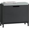 SoBuy Panca Scarpiera da Ingresso - Scarpiera Salvaspazio Slim in Legno, Panca Contenitore con 1 ribalte 2 ripiani, 113kg di Carico, Nero, L60xP24xA52 cm FSR151-K-SCH