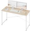WOLTU Scrivania, Scrivania per Computer Piccola,140x60 cm, Tavolo per PC, Struttura in Metallo, per Ufficio Casa Studio Camera da Letto, in Materiale a Base di Legno, Rovere Chiaro