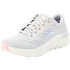 Skechers Arch Fit 2.0 Big League, Sneaker Basse Donna, Bordo Corallo Pervinca in Rete Grigio Chiaro, 37.5 EU