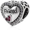 JYRRONG Charm dell'amicizia a forma di cuore in argento Sterling 925, con la scritta in lingua inglese Friend, per braccialetti Pandora A