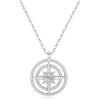 GAVU Collana Donna Argento 925 con Ciondolo Bussola Rosa dei Venti con Zirconia Cubica