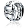 JYRRONG Charm a forma di palla da pallavolo in argento Sterling 925, idea regalo per compleanni, per braccialetti Pandora