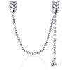 YiRong Jewelry, ciondolo charm con catenina di sicurezza in argento Sterling 925, con chiusura a clip, distanziatore per bracciali Pandora con ciondoli