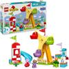 LEGO DUPLO Peppa Pig Luna Park - Gioco per la Motricità Fine per Bambini da 2 Anni - Ruota Panoramica, Scivolo, Bar e 3 Figure tra cui Candy Gatto e Danny Cane - Attività per Sviluppo Precoce - 10453