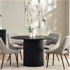Julian Bowen Black Fluted Round Dining Table Louis-Tavolo da Pranzo Rotondo scanalato, Colore: Nero, Frassino Legno ingegnerizzato, 120 x 120cm