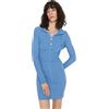 Trendyol Abito da Maglia con Scollo a Polo Regolare da Donna Vestito, Blu, M