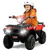 nmoiww Quad elettrico per bambini, ATV per bambini, con luce, musica, altoparlante, batteria da 12 V per 10 ore, peso massimo 25 kg, per interni ed esterni (rosso)