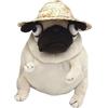 KUKUShining Peluches di Carlino Carino Giocattolo Morbido e Coccoloso per Bambini Amanti degli Animali Appassionati di Carlini e Compleanni(Pug(hat))