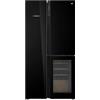 T9183WINXG Vetro Inox Frigorifero Americano Tre Porte con Cantinetta GRF T9183WINBG Total no frost Vetro Nero