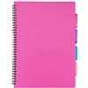 Ryman Tiger - Quaderno ad anelli in formato A4, con copertina in plastica, Colori assortiti