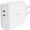 TRUST CARICABATTERIA TRUST MAXO 65W 2P USB-C CHARGER da 65W, Bianco