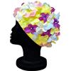 Blue Reef Leo Floral Ladies Classic Retro 3D Flower Petalo Multicolore Giallo Rosa Viola Blu Bianco Elegante Vintage Bella Cuffia da Nuoto Taglia Unica Adulti