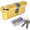 HNJKJEU Euro Cilindro in Ottone, Cilindro di Chiusura con 5 Chiavi Principali+2 Chiavi Temporanei+1 Chiavi di Protezione, Serratura a Cilindro In Rame 40/40(80 mm) (40/40)