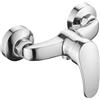 ALFKET Rubinetto Doccia da Muro, Miscelatore Monocomando per Doccia in Ottone, Rubinetto Miscelatore Bagno Per Bagno Doccia Vasca G1/2, Cromo, Argento