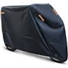 ANFTOP Telo Coprimoto da Esterno Interno Impermeabile Copri Moto 210D Poliestere Copertura Moto Universale per Motocicletta Motocross Scooter Vespa Motorino (250X105X125CM)
