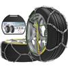 LEYAOYAO 2 Pezzi x 12 mm Catene da Neve in Lega di Acciaio, Catene da Neve Durevoli per Auto con Tenditore (KN 120)