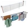 foxydry Stendino da Balcone Ribaltabile, Stendibiancheria da Ringhiera Esterno Resistente in Acciaio inox e alluminio Duo, per terrazzi, balconi e ringhiere - Lunghezza 202 cm (Marrone, 202 cm)