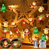 GEEKEO Luci Natale per Esterno Interni 6M 60 LED Lucine Led Decorative a Batteria, 8 Modalità Catena Luminosa Impermeabile Babbo Natale Decorazioni Natalizie, Luci di Natale per Partito,Giardino