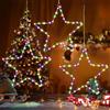 TDTOD Luci Natale Stelle Tenda, 3 Piece Tenda Luminosa Natale 8 Modalità Luci Stringa LED Batteria Alimentata Luci Stringa Stelle Esterno Decorativa Illuminazione Delle Finestre per Esterno